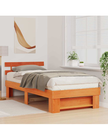 Struttura del letto Marrone cerato 90 x 190 cm Pino massello