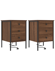 Armadio da Notte 2 pcs Rovere Marrone 42 x 41 x 61 cm