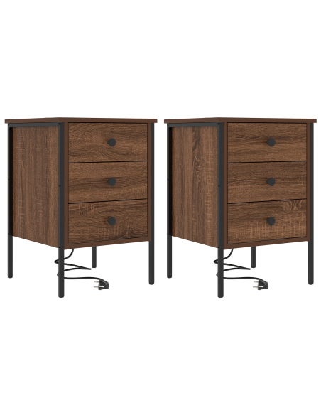 Armadio da Notte 2 pcs Rovere Marrone 42 x 41 x 61 cm