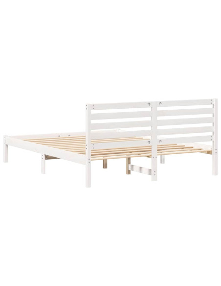 Struttura del letto Bianco 160 x 200 cm Pino massello