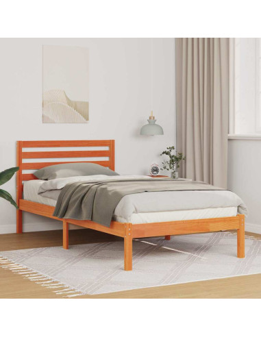 Struttura del letto Marrone cerato 75 x 190 cm Pino massello