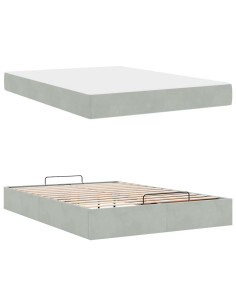 Struttura letto con materasso 2 pcs Grigio chiaro Velluto