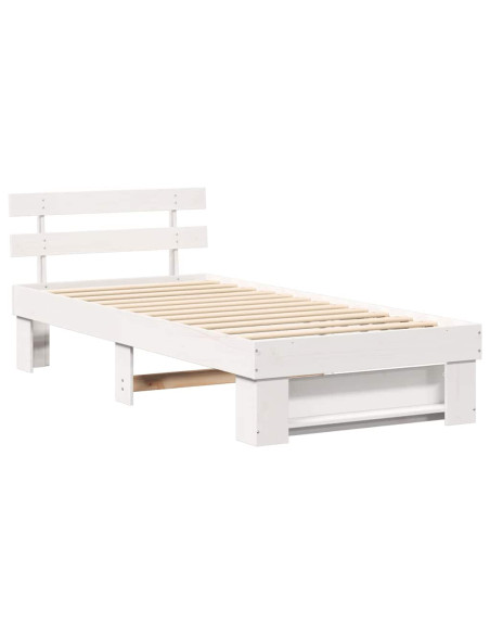 Struttura del letto Bianco 75 x 190 cm Legno di pino massello