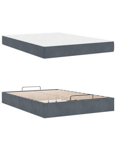 Struttura letto con materasso 2 pcs Grigio Sfumato Velluto