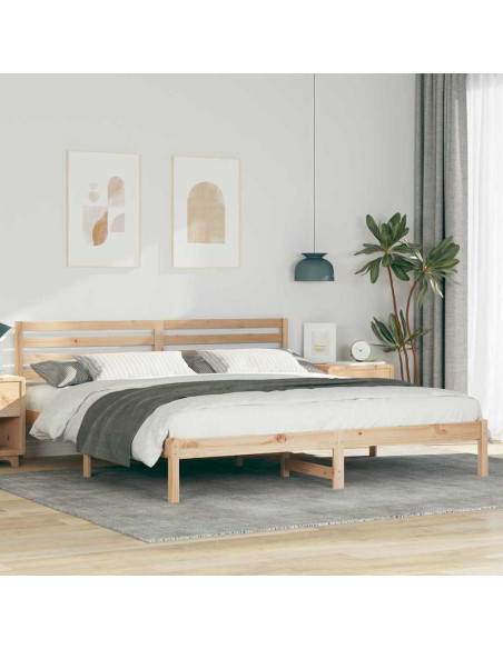 Struttura del letto Marrone 200 x 200 cm Legno di pino massello