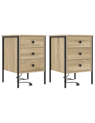 Armadio da Notte 2 pcs Rovere Sonoma 42 x 41 x 61 cm