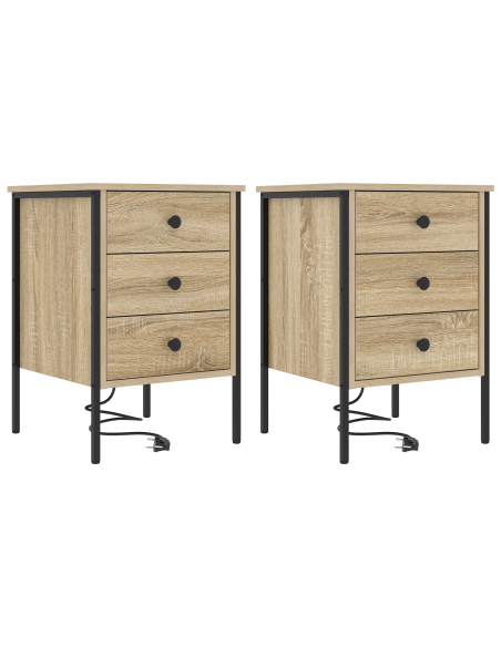 Armadio da Notte 2 pcs Rovere Sonoma 42 x 41 x 61 cm