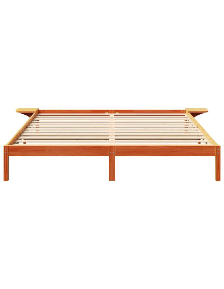 Rete letto con comodini Marrone 200 x 200 cm Marrone cerato