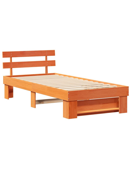 Struttura del letto Cera marrone 75 x 190 cm Legno di pino