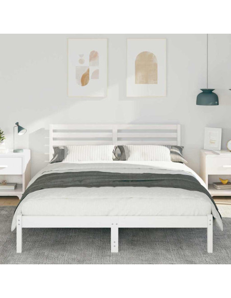 Struttura del letto Bianco 200 x 200 cm Pino massello