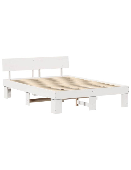 Struttura del letto Bianco 160 x 200 cm Pino massello