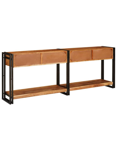 Tavoli consolle 2 pcs Marrone Legno di Acacia Massello