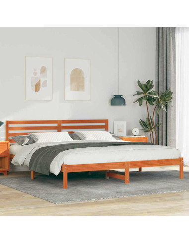 Struttura del letto Marrone cerato 200 x 200 cm Pino massello