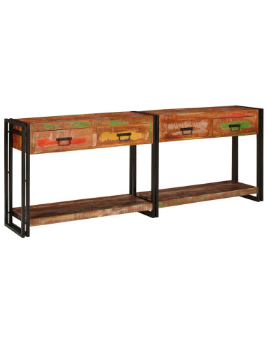 Tavoli consolle 2 pcs Multicolore Legno Recuperato Massello