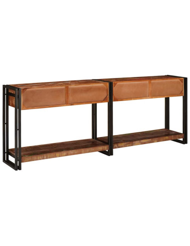 Tavoli consolle 2 pcs Multicolore Legno Recuperato Massello