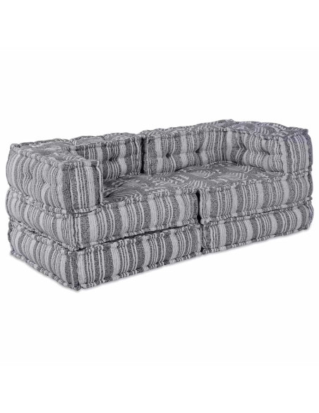 Pouffe 2 pcs Grigio 70 x 70 x 54 cm Tessuto