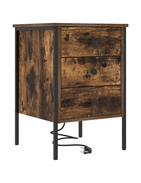 Armadio da Notte con cassetto 2 pcs Rovere fumé 42 x 41 x 61 cm