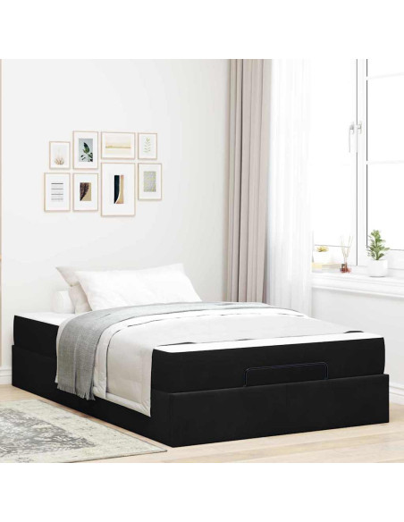 Struttura letto con materasso con materasso 2 pcs Nero Velluto