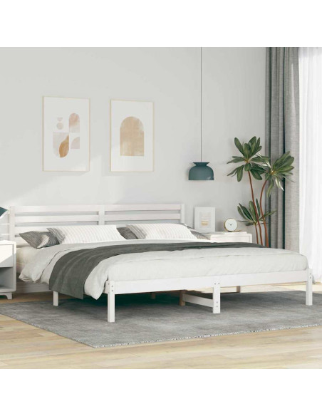 Struttura del letto Bianco 180 x 200 cm Pino massello