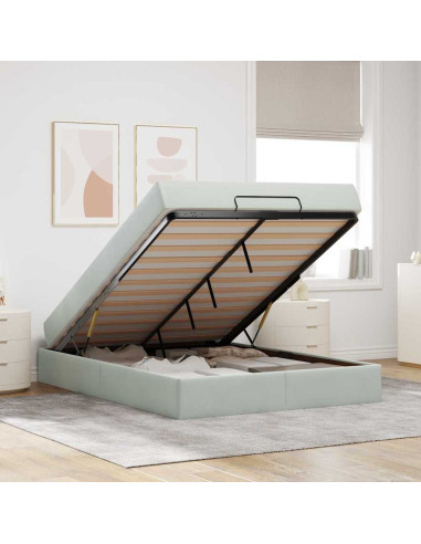 Struttura letto con materasso 2 pcs Grigio chiaro Velluto