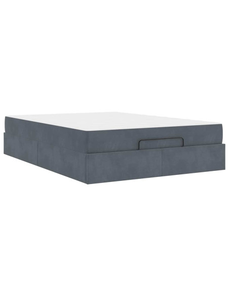 Struttura del letto Grigio scuro 140 x 200 cm Velluto