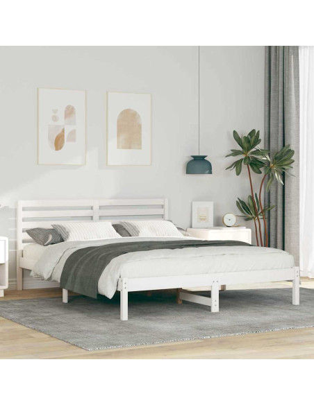 Struttura del letto Bianco 160 x 200 cm Pino massello