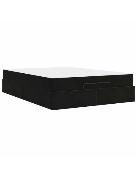 Struttura del letto con archiviazione Nero 140 x 200 cm Velluto
