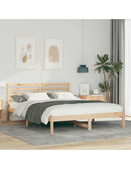 Struttura del letto Marrone 150 x 200 cm Pino massello