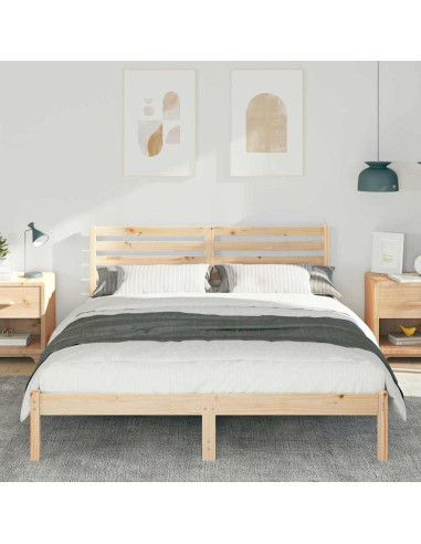 Struttura del letto Marrone 150 x 200 cm Pino massello