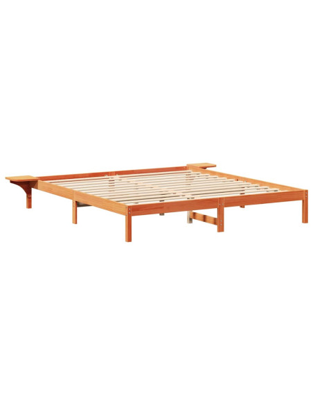Rete letto con comodini Marrone 200 x 200 cm Marrone cerato