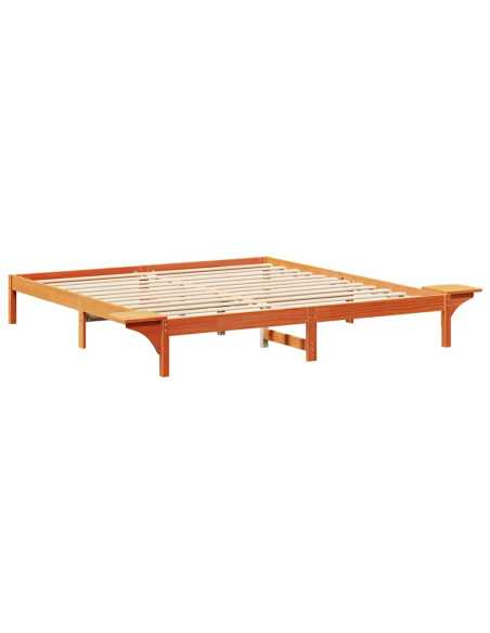 Rete letto con comodini Marrone 200 x 200 cm Marrone cerato
