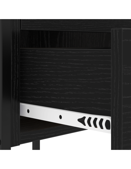 Armadio da Notte con cassetto 2 pcs Rovere Nero 42 x 41 x 61 cm