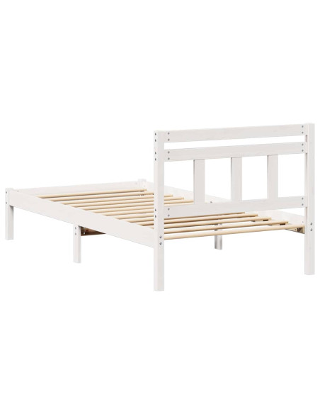 Struttura del letto Bianco 90 x 200 cm Pino massello