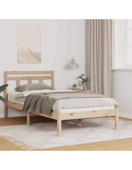 Struttura del letto Marrone 90 x 200 cm Legno di pino massello