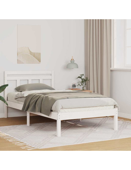 Struttura del letto Bianco 100 x 200 cm Legno di pino massello