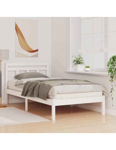 Struttura del letto Bianco 100 x 200 cm Legno di pino massello