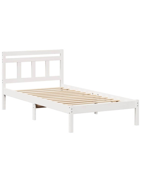 Struttura del letto Bianco 100 x 200 cm Pino massello