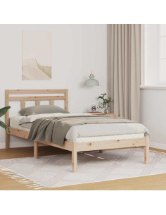 Struttura del letto Marrone 90 x 190 cm Pino massello 2