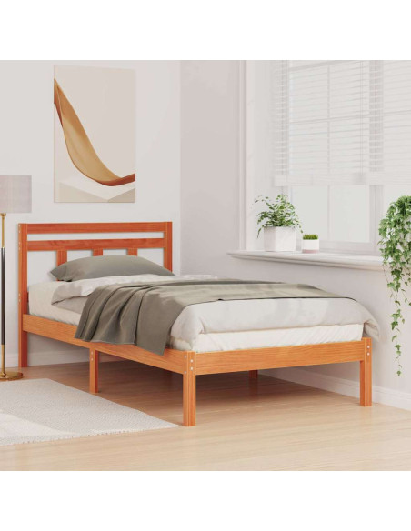 Struttura del letto Marrone 90 x 190 cm Legno di pino massello