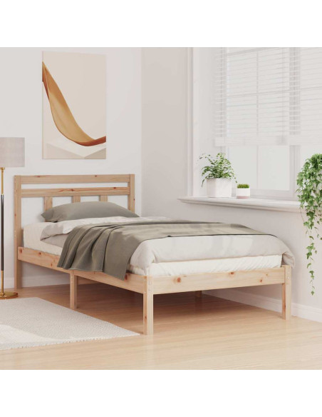 Struttura del letto Marrone 75 x 190 cm Legno di pino massello