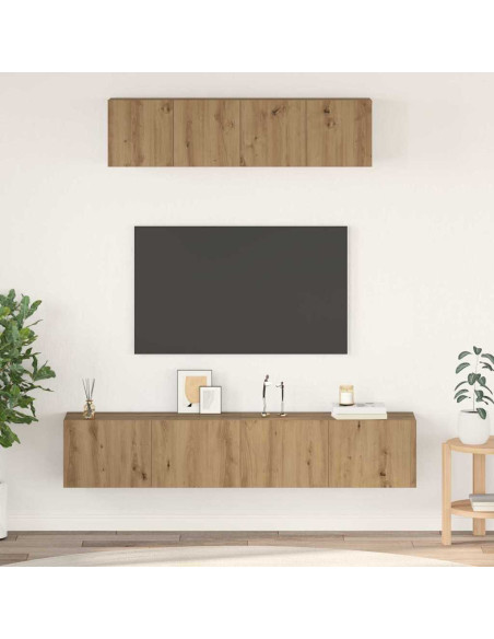Set mobile TV 4 pcs Rovere artigianale Legno multistrato