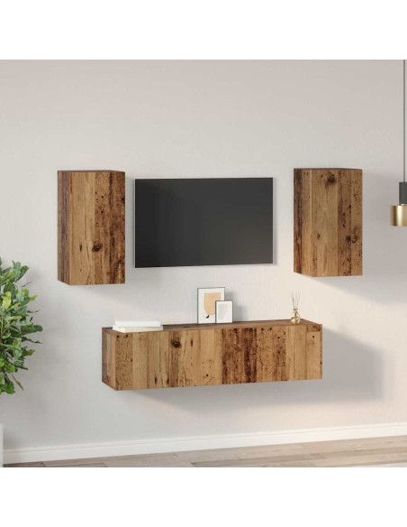 Set mobile TV 4 pcs Legno vecchio 60 x 30 x 30 cm