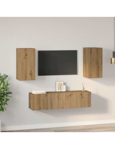 Set mobile TV 4 pcs rovere artigianale 60 x 30 x 30 cm