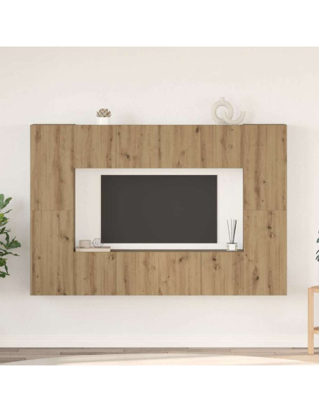 Set mobile TV 8 pcs rovere artigianale 60 x 30 x 30 cm