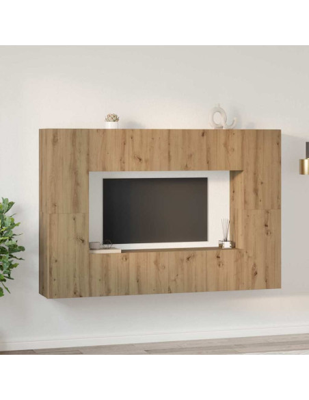 Set mobile TV 8 pcs rovere artigianale 60 x 30 x 30 cm