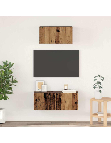 Set mobile TV 2 pcs Legno vecchio Legno multistrato