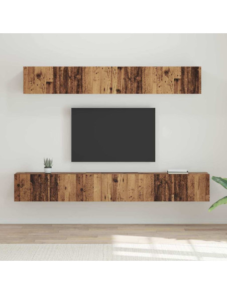 Set di mobili TV 5 pcs Legno vecchio Media Legno multistrato