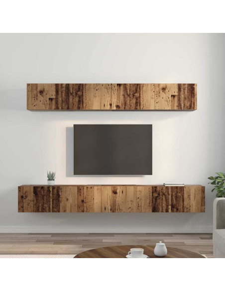 Set di mobili TV 5 pcs Legno vecchio Media Legno multistrato