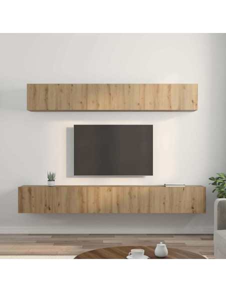 Set di mobili TV 5 pcs rovere artigianale 80 x 30 x 30 cm Media