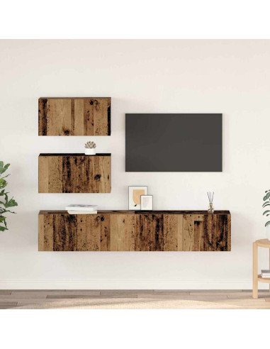 Set mobile TV 4 pcs Legno vecchio Legno multistrato